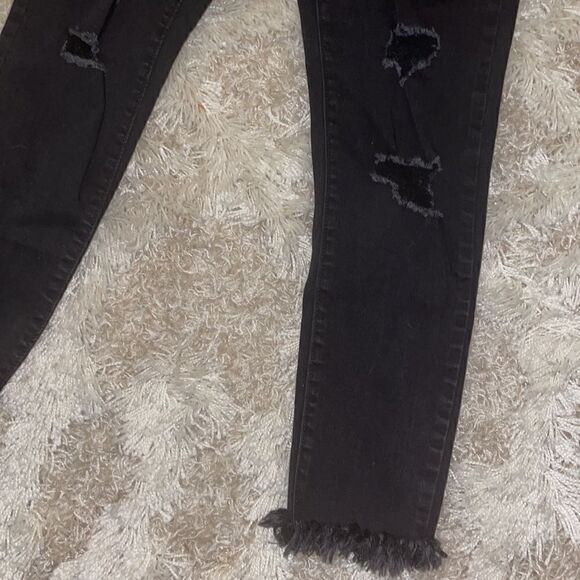 Old Navy Rockstar black distressed jeans size 10 - Picture 3 of 6